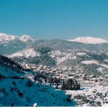 Snowy view of Kastania Village - Agrafa - Plastiras Lake